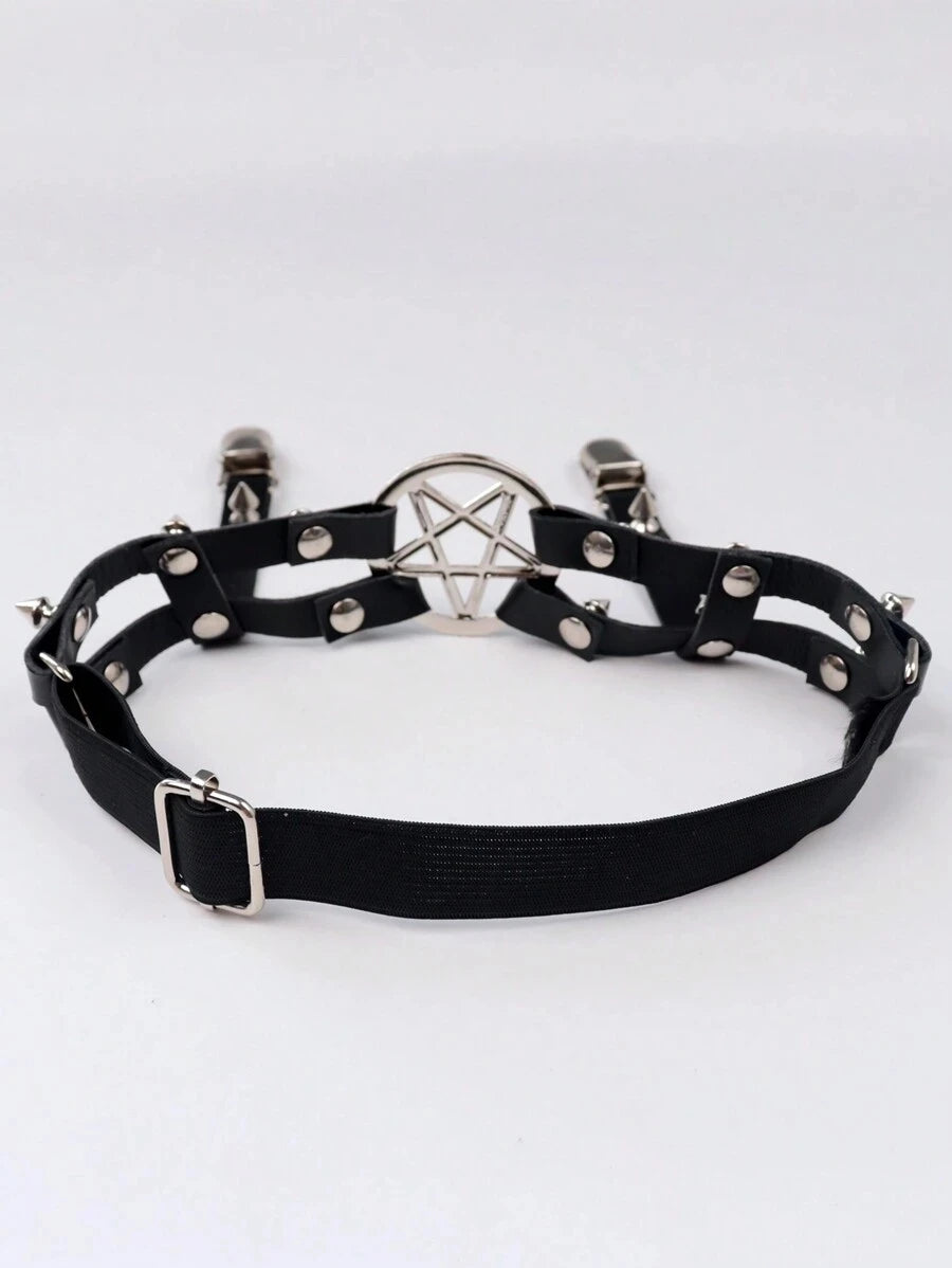 1PC Women Sexy Garter Belt Rivets Leg Ring Rock Pub Punk Pendientes Party Club Sexy Gothic Femmal Suspender Badiee Stylez