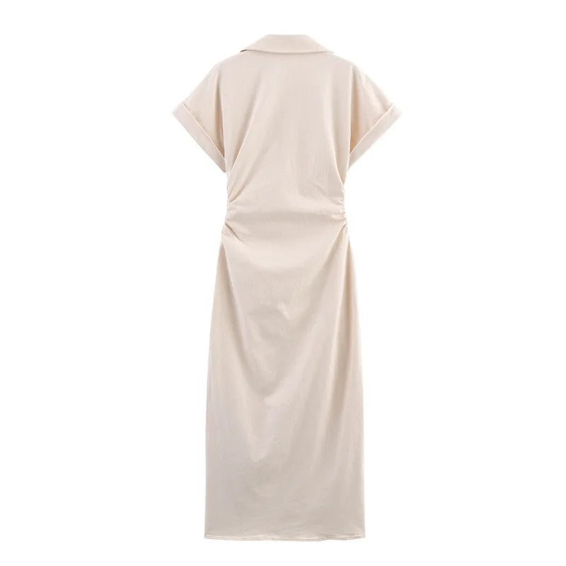 New Long Dresses 2025 Woman Fashion Summer V-neck Single Breasted Slim Fit Denim Skirts Women's Clothing Tops