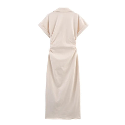 New Long Dresses 2025 Woman Fashion Summer V-neck Single Breasted Slim Fit Denim Skirts Women's Clothing Tops