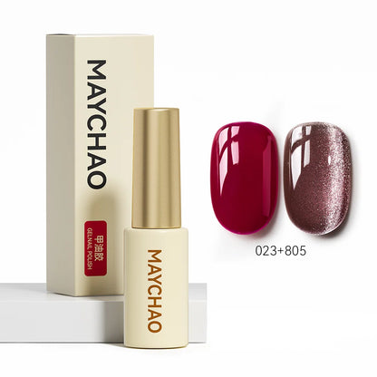 MAYCHAO 5ML Gel Nail Polish 9D Laser Diamond Glitter Cat Eye Gel Semi-Permanent Soak Off UV LED Gel Nail Manicure Tools Nail Art 023And805