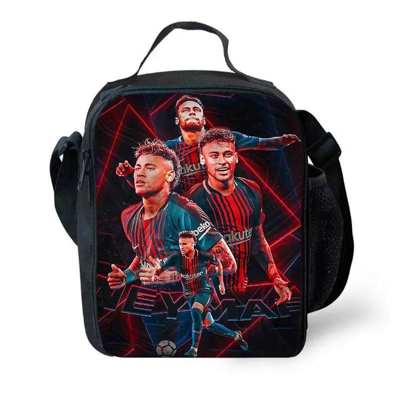 Game Football Child School Backpack with Lunch Bags ,Pencil Bags ,N-NeymarS School Bags for Boys Girls Best Gift CB-213HJJ06A5