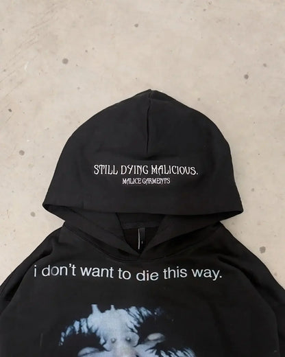 Y2k Streetwear Gothic Cartoon Letter Oversized Hoodie Men's Fashion Harajuku Loose and Versatile Long Sleeve Hoodie