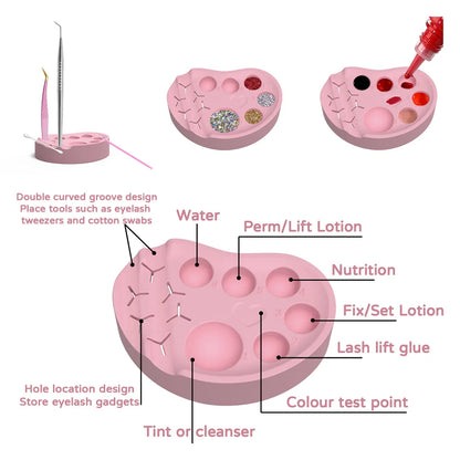 Silicone Eyelash Lift Palette Multi-Function Polish Gel Mixing Makeup Tool Eyelash Extension Reusable Silicone Lash Palette Badiee Stylez