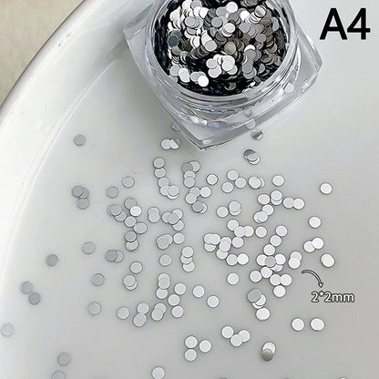 Holographic Laser Star Love Sequins Nail Glitter Gold Silver Sequin Mix Size Paillette DIY Design Nail Art Decorations Tool A4