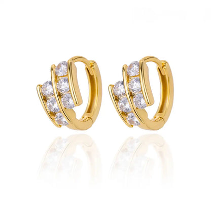Hollow Heart Earrings for Women Stainless Steel Dangle Drop Earrings 2024 Trend Cubic Zirconia Wedding Couple Ear Jewelry aretes E3124G-4