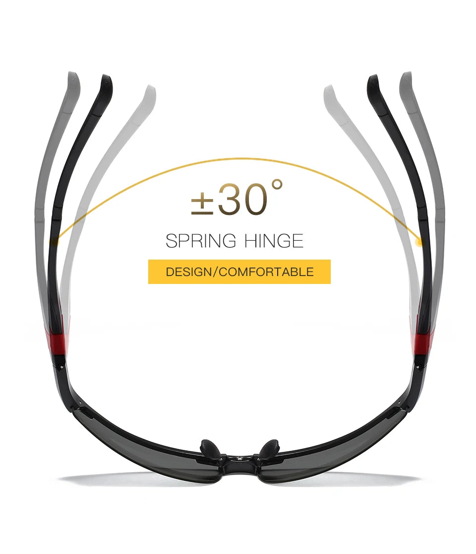 SZTZX Aluminum Rimless Photochromic Sunglasses Men Polarized Day Night Driving Glasses Chameleon Anti-Glare Sport gafas de sol