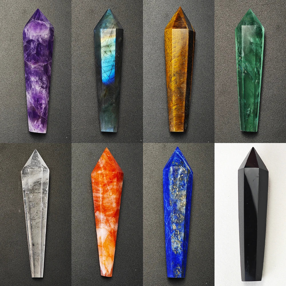 Natural Red Glue Flower Wand White Crystal Tower Home Decoration Rock Quartz Wand Single Point Polished Obelisk Healing Gift