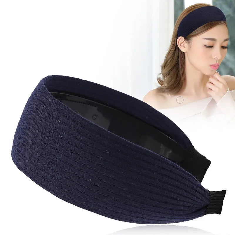 Wide-Brimmed Non-Slip Headband Women's Short Hair Simple Hair Clip Cover Gray Hair Fashion Temperament Hair Pressing Headwear