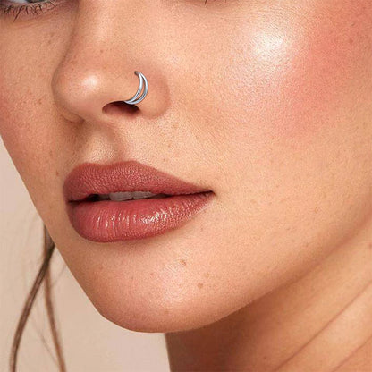 F136 G23 Titanium Nose Ring 16G Hinged Segment CZ Septum Clicke Daith Earrings Hoops Ear Cartilage Tragus Helix Piercing Jewelry