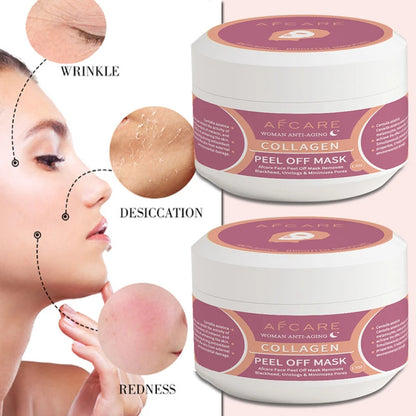 Anti Wrinkle Collagen Wrapping Peel Off Facial Mask Korean Collagen Wrapping Mask Tighten Face Lifting Moisturizing Care Mask Wrapping mask 2pcs