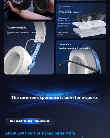 MCHOSE V9 pro Wireless Bluetooth Headset Low Delay Three Mode Microphone Noise Reduction Dynamic Sound for Office And Gaming Badiee Stylez