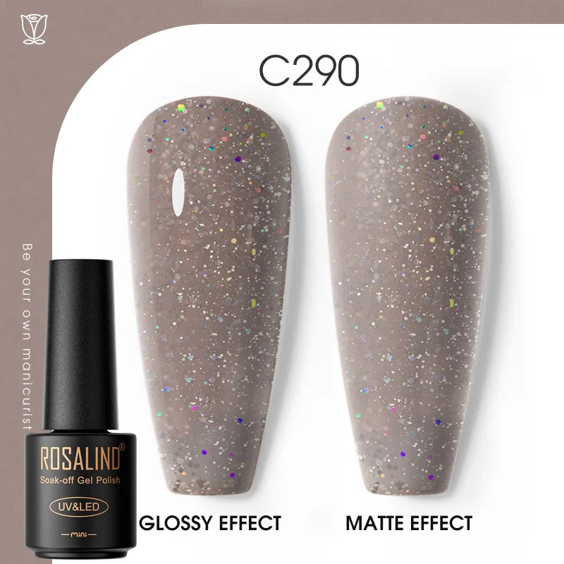 ROSALIND Hot-sale Bottle Gel Nail Polish Vernis Semi Permanent Primer Top Coat Bright Classic For Nail Art Design LED/UV Lamp C290