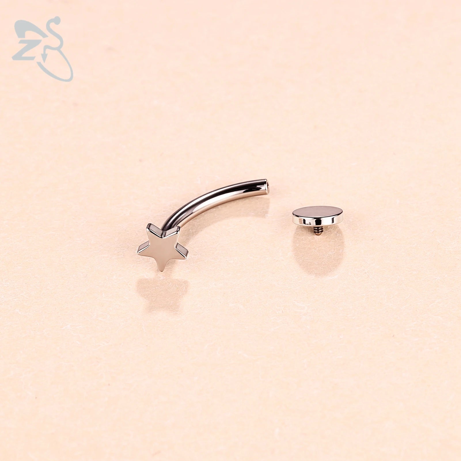 ZS 1 Piece Internal Thread Stainless Steel Belly Button Ring Floating Navel Piercings 14G Curved Umbilical Ring Jewelry 6MM-14MM Badiee Stylez