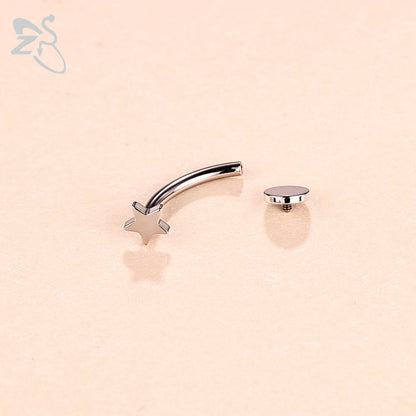 ZS 1 Piece Internal Thread Stainless Steel Belly Button Ring Floating Navel Piercings 14G Curved Umbilical Ring Jewelry 6MM-14MM Badiee Stylez