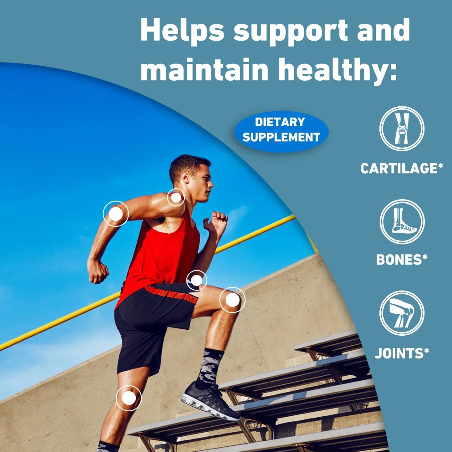 MSM + Vitamin D3 with Glucosamine - Joint Care, Supports Comfort and Flexibility, Strengthens Bones, Non-GMO