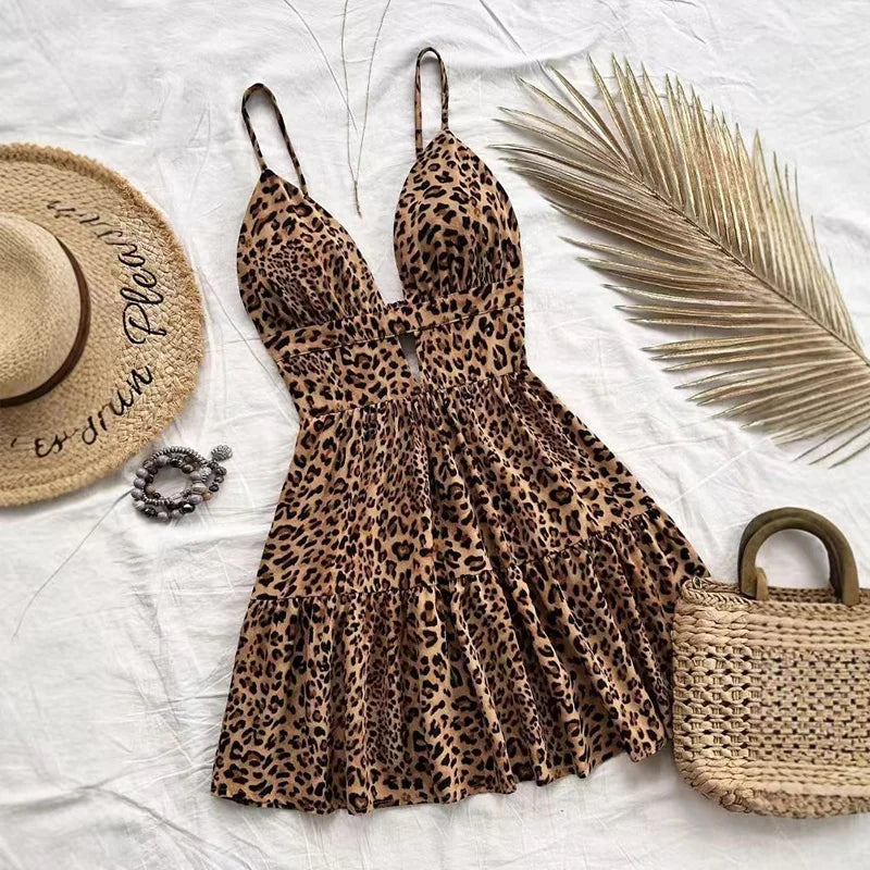 Womens Dresses Summer 2025 New In Sleeveless Vacation Beach Dress Women's Clothing Fashion Holiday Sexy Backless Mini Dress