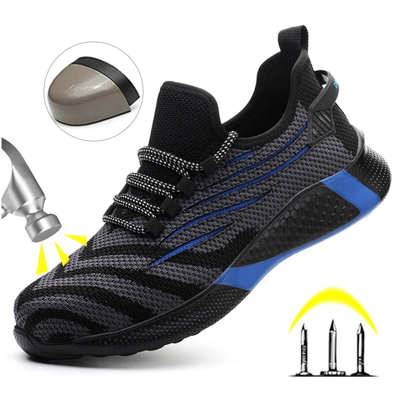 Men Work Safety Shoes Anti-puncture Working Sneakers Male Indestructible Work Shoes Men Boots Lightweight Men Shoes Safety Boots - Badiee Stylez