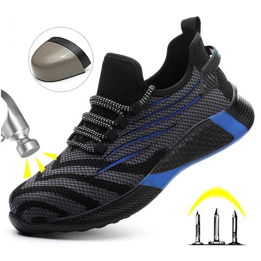 Men Work Safety Shoes Anti-puncture Working Sneakers Male Indestructible Work Shoes Men Boots Lightweight Men Shoes Safety Boots - Badiee Stylez
