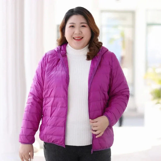 2024 Hooded Jackets Autumn Plus Size 7xl 6xl 5xl Fall Women's Lightweight Water-Resistant Packable Winter Warm Female Down Coats