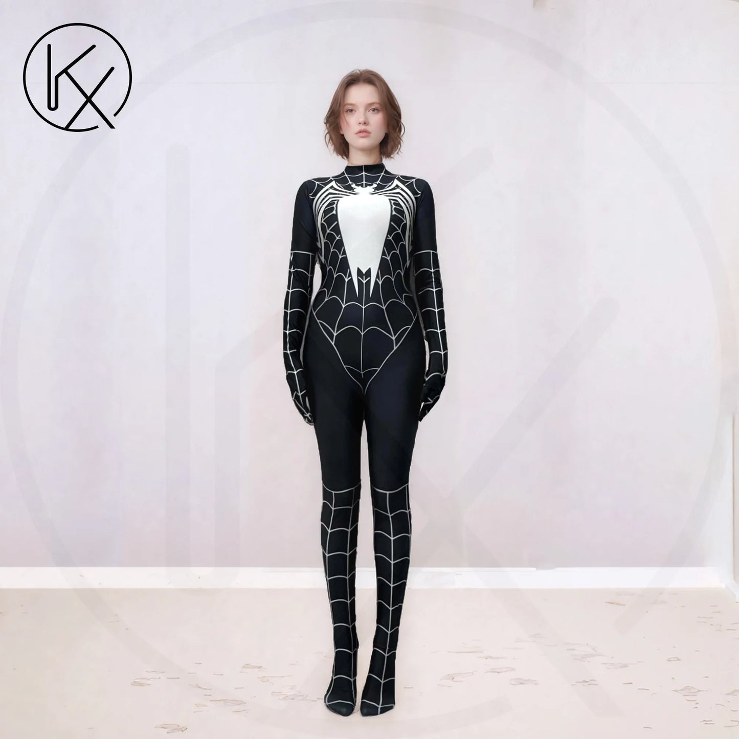 kaixiggmm Ladies' sexy glossy transparent high stretch tight jumpsuit cosplay jumpsuit shiny shapewear