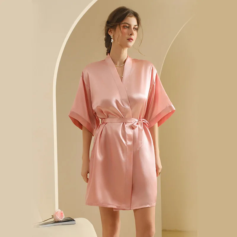 Personalized Text Logo Wedding Bathrobe Bridal Robe Bride Bridesmaid Wedding Robes Woman Bachelorette Hen Party blush pink robe