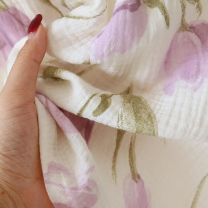 2025 Women's New Summer Pajama Set 100% Cotton Crepe Vest+Shorts Two Piece Loose Home Clothing Set Sleepwear Ladies