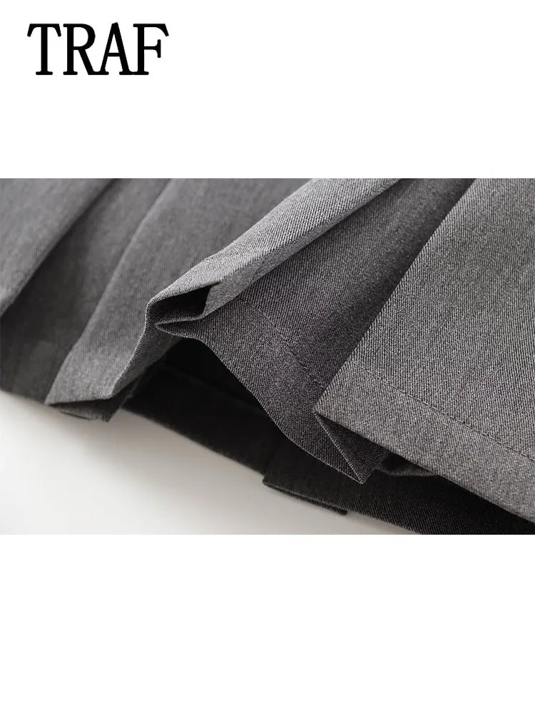 Women Pleats Short Skirts 2024 New Fashion Women Shorts Skirt Woman Mid-Waist Mini Skirts Casual Summer Skort