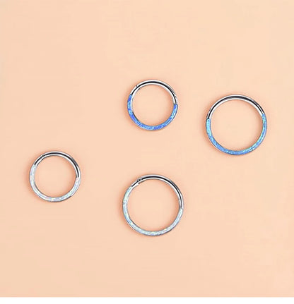 New Titanium Septum Piercing Nose Ring 8-10mm Opal Hinged Segment Clicker Ear Cartilage Earrings Helix Lip Piercing Body Jewelry