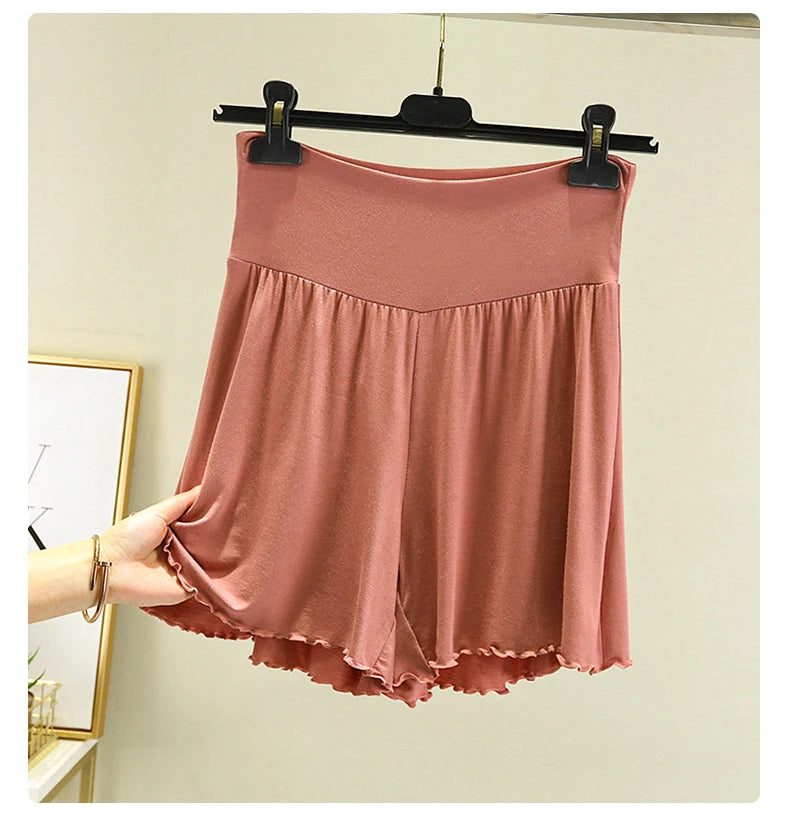 Modal Summer Shorts Sleep Bottoms Women Pure Color Casual Sleepwear Pants 2023 Loose Short Home Wide Leg Pants