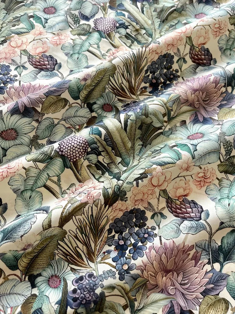 High-Quality 60S Long-Staple Cotton Fabric for Cheongsam and Dress, 140x50cm