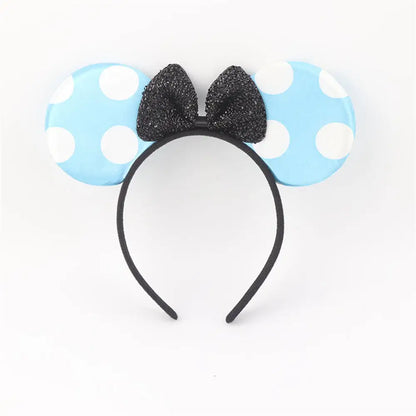 Knot Accessories Minnie Hairbands Favors Mom Lovely Ears Kids Mickey Headbands Hair Boys Party Sequin Baby Birthday Bows Girls Dot Blue