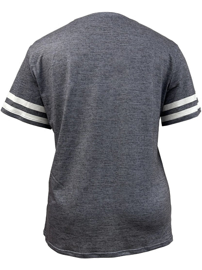 2024 Plus Size Spring/Summer New Love Print Casual Fashion Women's V-Neck Short-Sleeved Loose T-Shirt 5XL 6XL