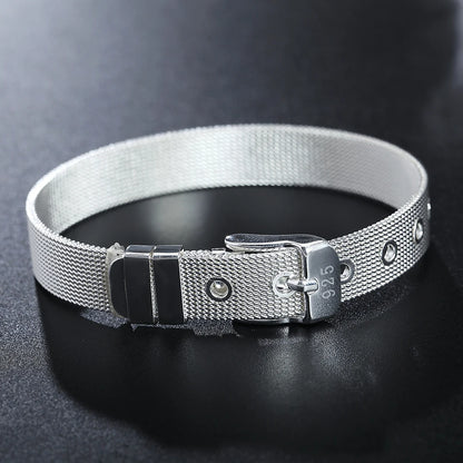 New High quality 925 Sterling Silver 4MM Women Men chain Male Twisted Rope Bracelets Fashion Silver Jewelry H237