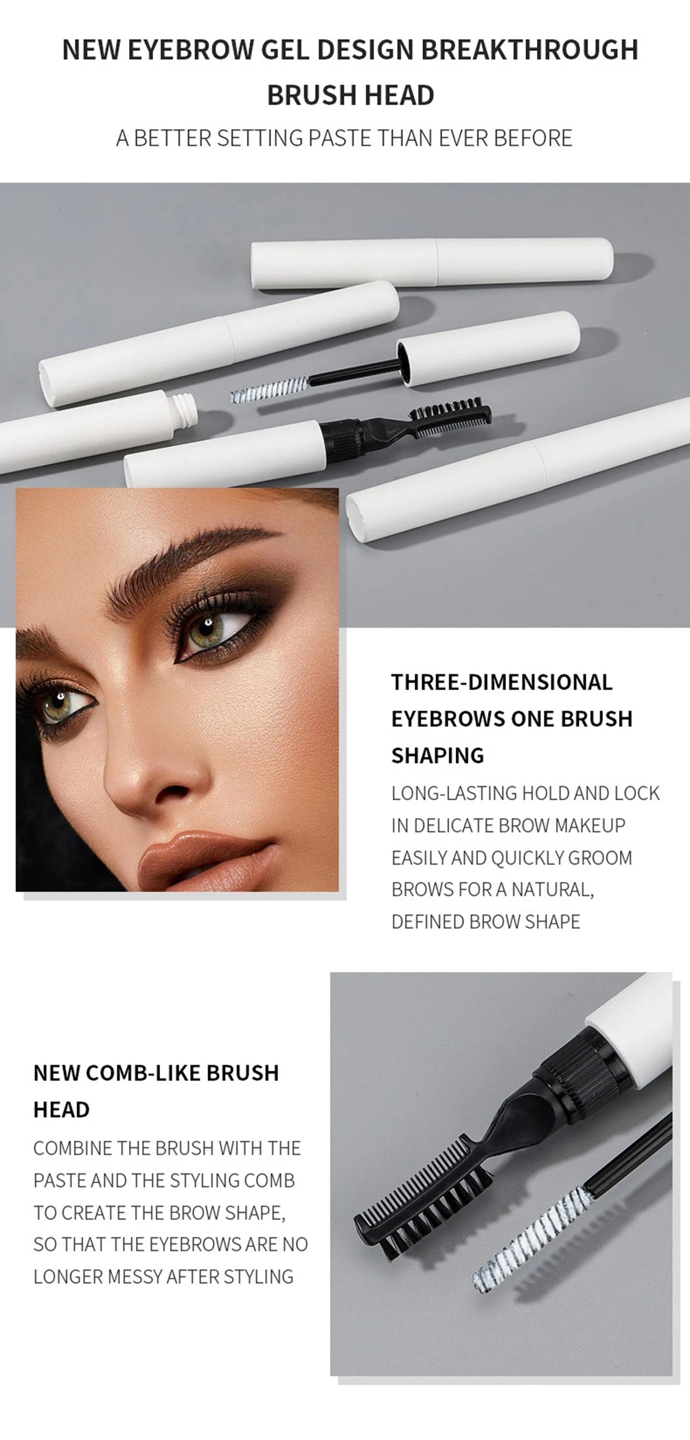 Private Label 8ml Eyebrow Gel Soap Custom Logo Waterproof Long-lasting Fast-dry White Pink Tube Bulk Makeup Cosmetic Beauty