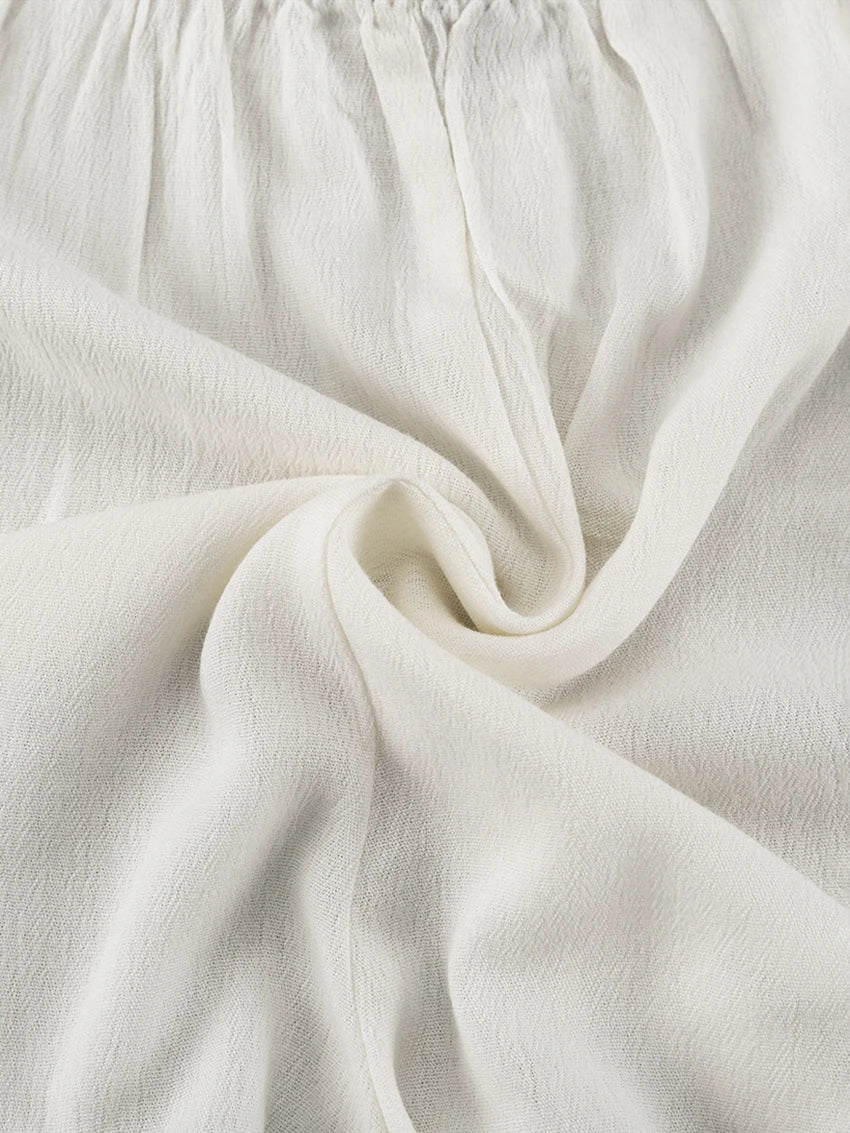 Marthaqiqi Casual Women Nightgowns Set V-Neck Sleepwear Long Sleeve Robe Underwear Shorts White Loose Ladies Pajama 3 Piece Suit