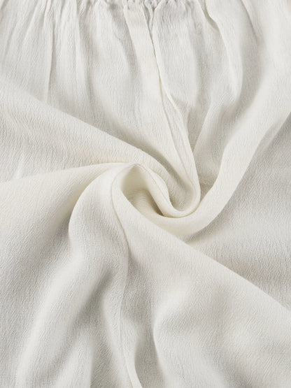 Marthaqiqi Casual Women Nightgowns Set V-Neck Sleepwear Long Sleeve Robe Underwear Shorts White Loose Ladies Pajama 3 Piece Suit