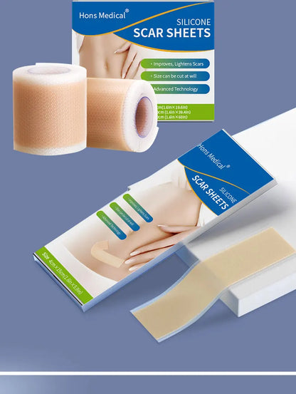 4x15cm 3pcs Silicone Scar sheet Self-Adhesive Scar Cover Tape Scalable for Burn Injury C-Section Keloid Skin Care