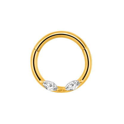 Flower Moon Heart Waterdrop Septum Piercing Daith Conch Tragus Hoop Earring Clicker Segment Nose Ring 316L Surgical Steel 16G F-Gold Color