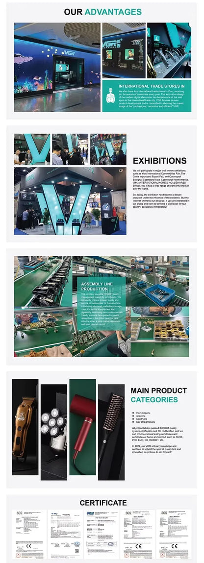 VGR Hair Clipper Professional Hair Trimmer 8000 RPM Hair Cutting Machine Electric Haircut Machine Cordless Clipper for Men V-990