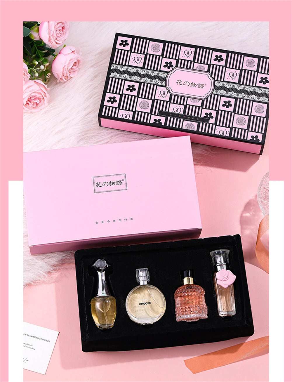 Brand Gift Box 4Pcs Set Perfume Women Parfum Femme 100ml Fresh Natural Floral Scent Spray Feminino Perfumes De Mujer Originales Badiee Stylez