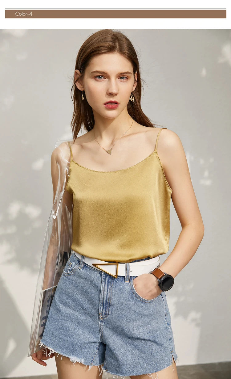 AMII Minimalism Sleeveless Top Women 2024 Summer New Camisole&Vest Office Lady Straight Chiffon Casual Female Clothing 12140330