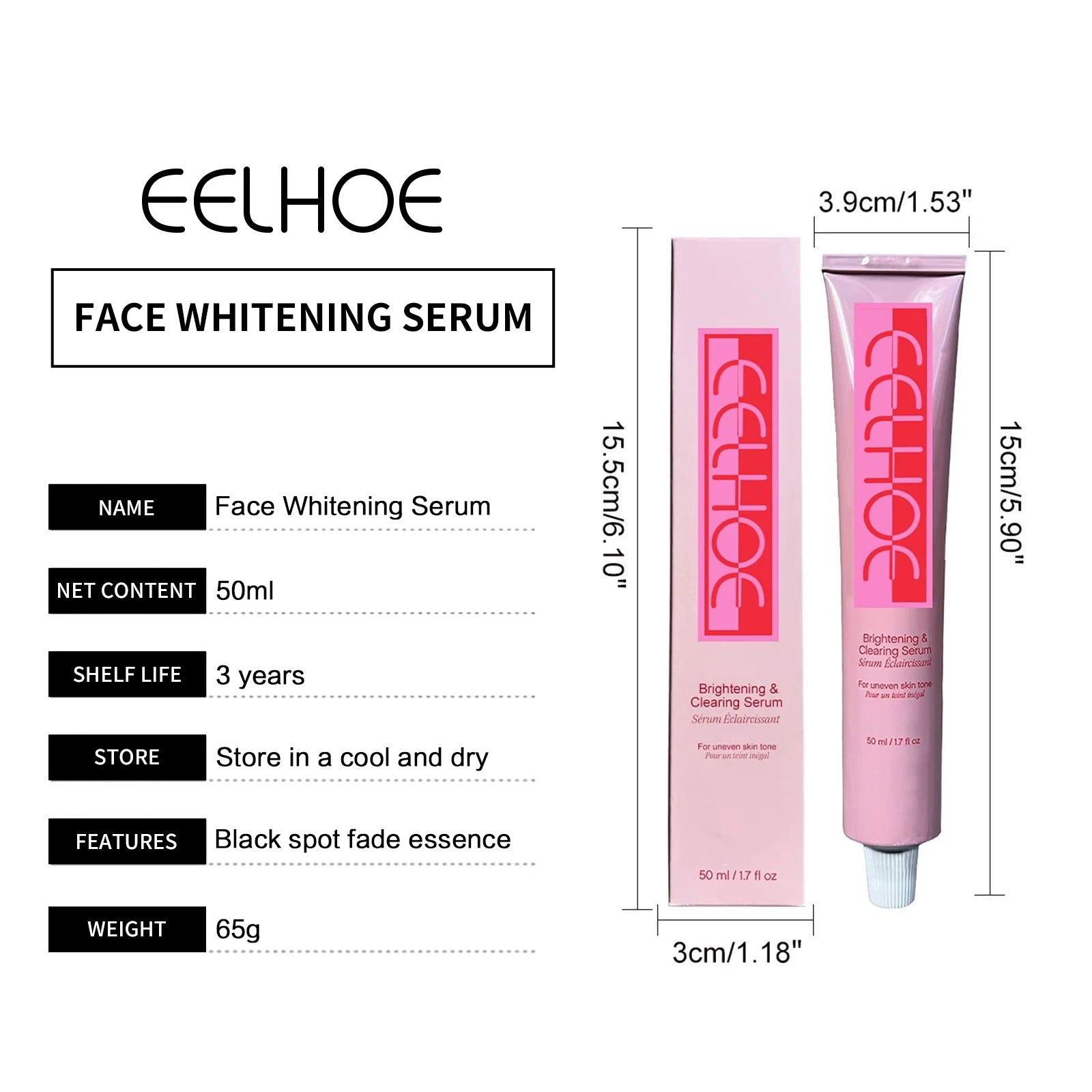 EELHOE Brighten Face Serum Smooth Face Nourishment Improve Skin Regeneration Fade Fines Line Anti-Anging Repair Face Serum 50ml