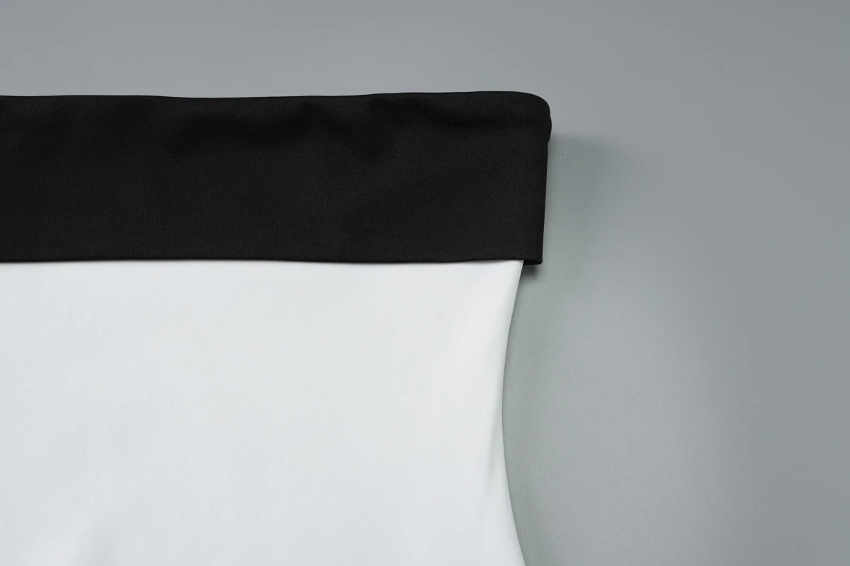 Hugcitar Color Block Strapless Patchwork Sexy Bodycon Mini Dress 2025 Summer Women Elegant Clothes Evening Party Festival