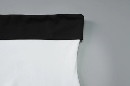 Hugcitar Color Block Strapless Patchwork Sexy Bodycon Mini Dress 2025 Summer Women Elegant Clothes Evening Party Festival