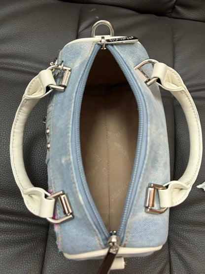 JIAERDI Retro Denim Messenger Bag Purse Women Vintage Patchwork Handle Y2k Bowling Bag Ladies Hot Girls Crossbody Hand Bags New