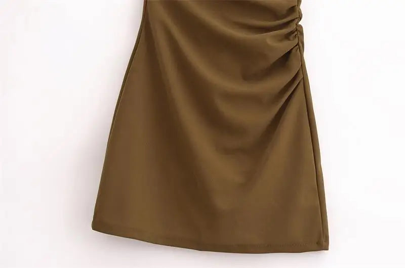 New Elegant Dresses Women's Summer 2025 New Fashion Tight Ruched Mini Party Women's Dress Street Youth Holiday Dress