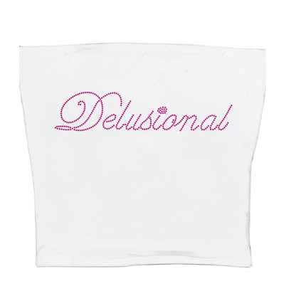 Vintage Punk Rhinestone Letter Gothic Sleeveless Streetwear Short Sleeve Sexy T Shirt Y2k Style Crop Tank Top Women Summer Camis WHITE