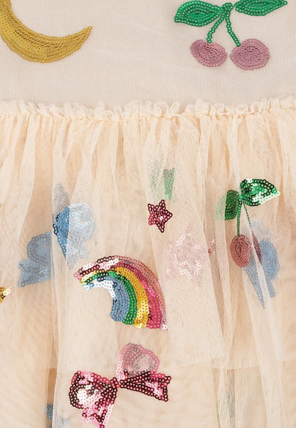 2025 Girls Party Princess Dress KS Kids Sequin Mesh Dresses Girl Full Print Dress Carnival Party Baby Cute Skirt Children Gifts