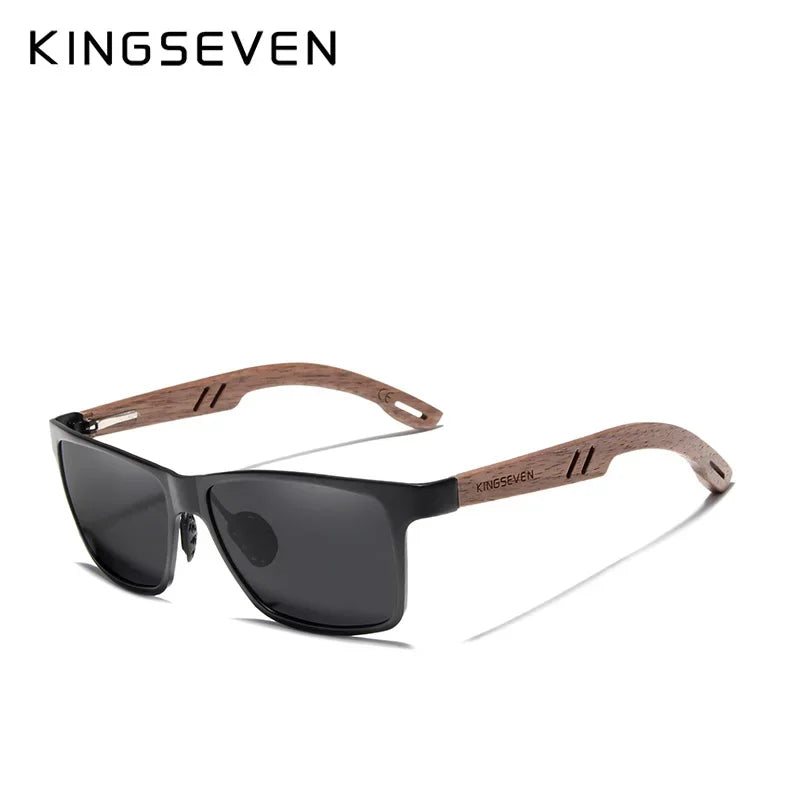 KINGSEVEN Vintage Polarized Men Wooden Sunglasses Wood UV400 Protection Fashion Square Sun Glasses Women Gafas De sol