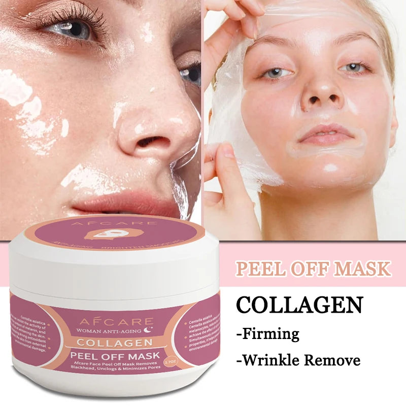 Anti Wrinkle Collagen Wrapping Peel Off Facial Mask Korean Collagen Wrapping Mask Tighten Face Lifting Moisturizing Care Mask